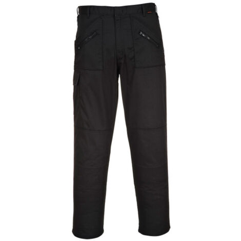 Pantalón de trabajo poliéster/ algodón Action tamaño Regular 11 bolsillos S887 28 pulgadas Negro