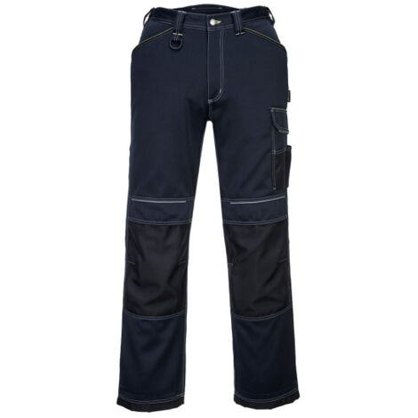 Pantalón de trabajo PW3 de tejido clasificado UPF 40+ Regular T601 40 pulgadas Azul marino / Negro
