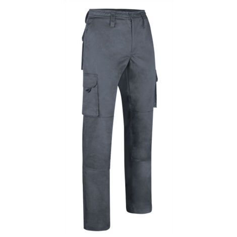 Pantalón de trabajo reforzado y multibolsillos para herramientas, diseño ajustado, en sarga gruesa VALENTO METIER 42 Gris cemento