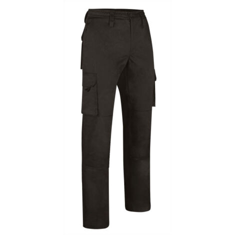 Pantalón de trabajo reforzado y multibolsillos para herramientas, diseño ajustado, en sarga gruesa VALENTO METIER 48 Negro