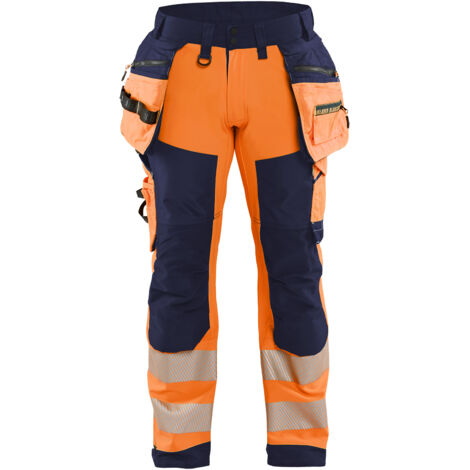 Pantalón de trabajo softshell de alta visibilidad Clase 2 1820 - Naranja/Azul marino XL - FR(50) - SE(C56) - Largas
