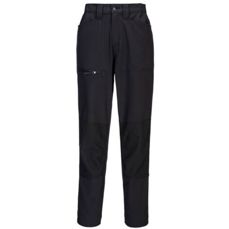 Pantalón de trabajo tejido elástico pernera ajustable, mujer WX2 Stretch CD887 30 pulgadas Negro