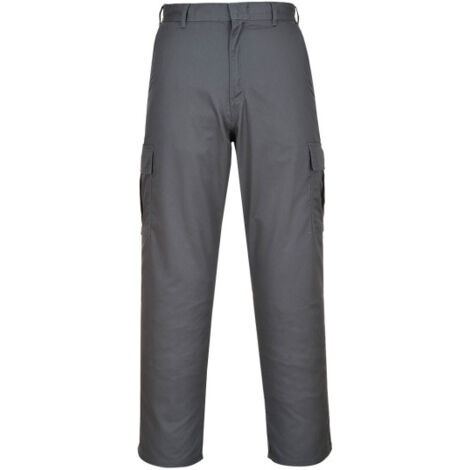 Pantalón de trabajo tejido Kingsmill de algodón pre-encogido Combat Regular C701 32 pulgadas Gris