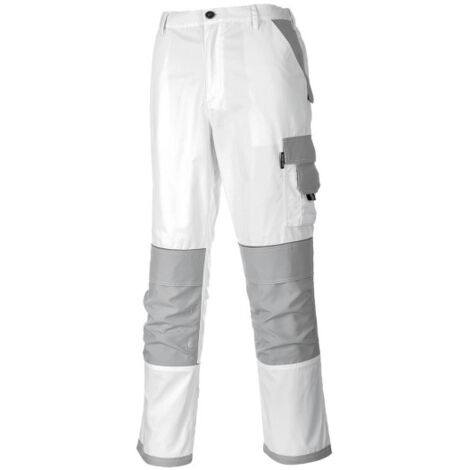 Pantalón de trabajo tejido Oxford anti abrasión Painters Pro blanco/gris KS54 S Blanco