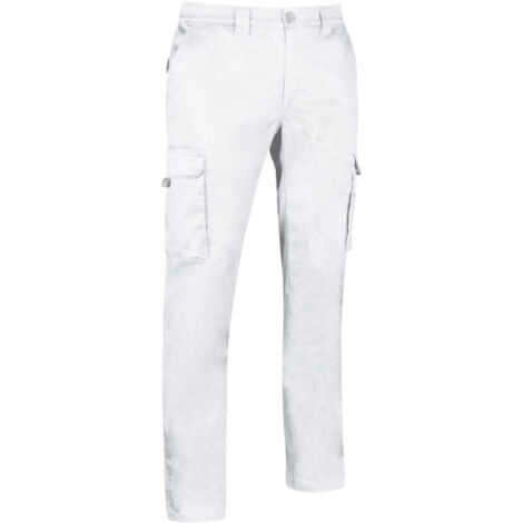 Pantalón de trabajo térmico multibolsillos, en colores neutros, en tejido sarga gruesa NEBRASKA 3XL Blanco