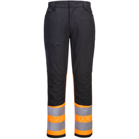 Pantalón de trabajo WX2 tejido elástico de alta visibilidad CD888 48 pulgadas Naranja/Negro