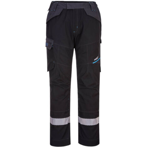 Pantalón de trabajo WX3 Service resistente a la llama multi-norma PORTWEST FR402 41 pulgadas (talla 52) Negro