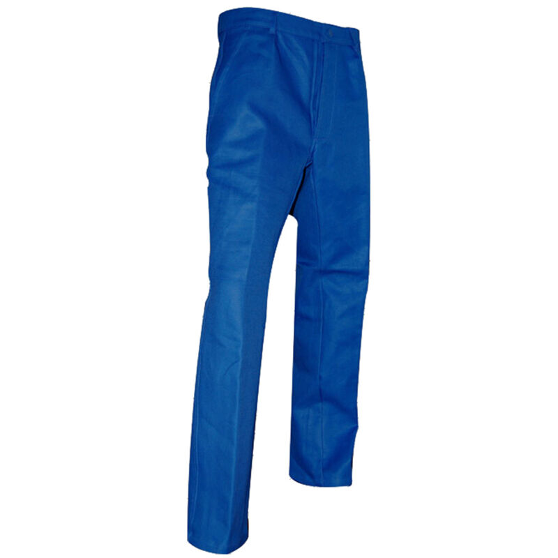 LMA – Pantalon de jardinage taille 46 – Sergé 100 % coton 320 g/m² – Braguette à boutons – Bleu bugatti pour chantiers exigeants