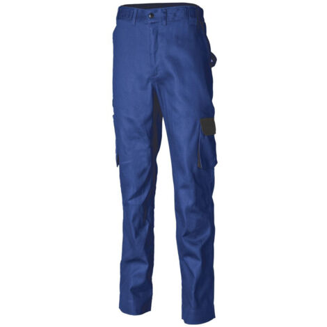 Pantalon de travail 100% coton multipoche Coverguard COMMANDER Bleu Royal / Gris Foncé XXL