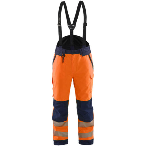 Pantalon de travail à bretelles haute visibilité 1875 - Orange/Marine XL