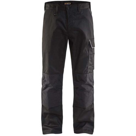 Pantalon de travail à genouillères polycoton Blaklader services Noir / Gris 40