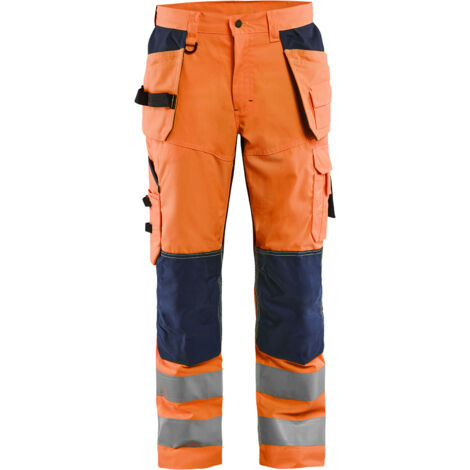 Pantalon de travail aéré haute visibilité stretch 1565 - Orange fluo/Marine 3XL - FR(56) - SE(C62) - Standards