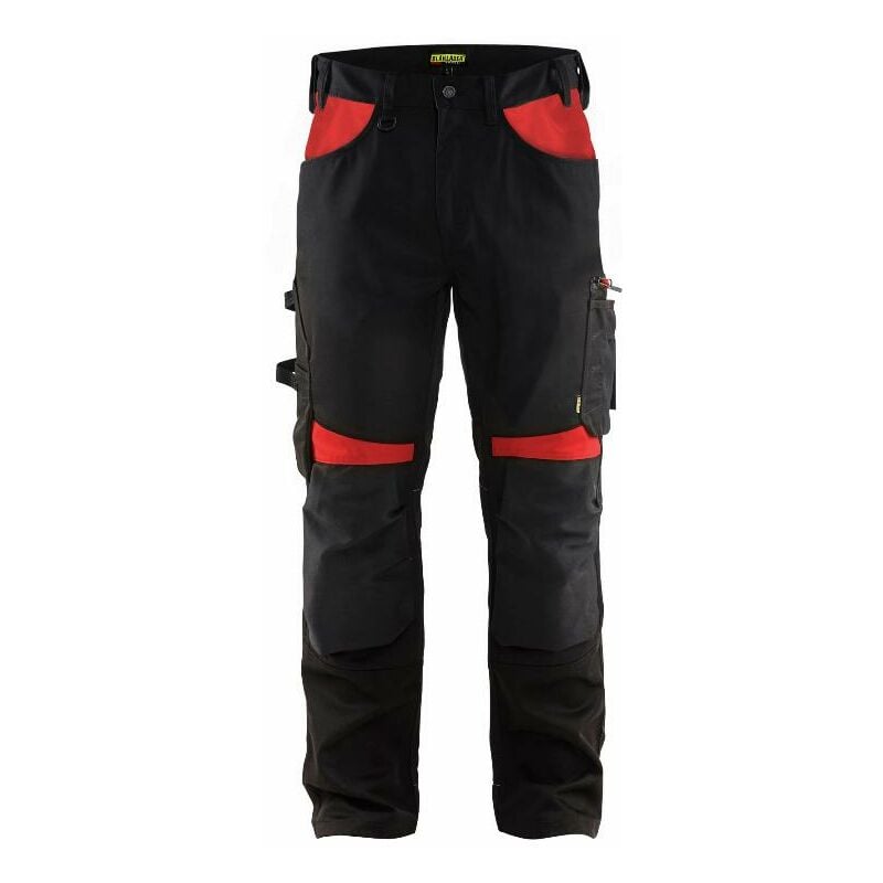 Pantalon artisan BLAKLADER Sans poches flottantes T.42 - NOIR/ROUGE - 155618609956-42