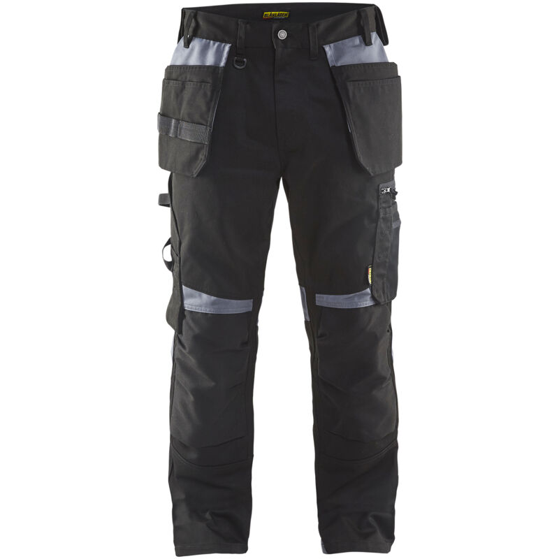 Blaklader - Pantalon de travail artisan - 1555 - Noir / Gris clair - 44 - Jambes standards