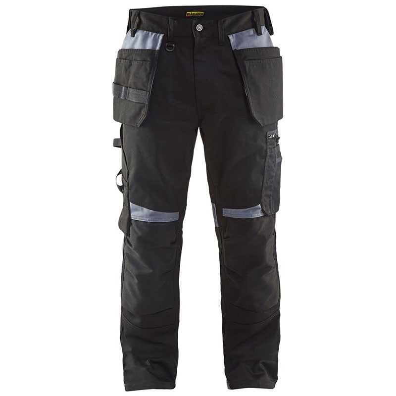 Blaklader - Pantalon de travail artisan - 1555 - Noir / Gris clair - 48 - Jambes longues