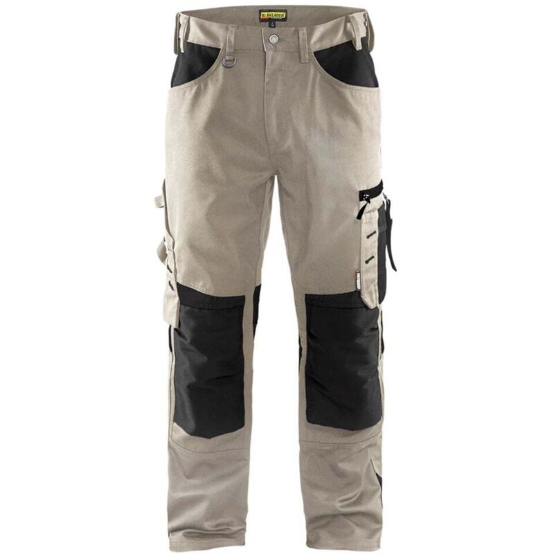 Blaklader - Pantalon de travail artisan sans poches flottantes polycoton Beige / Noir 50