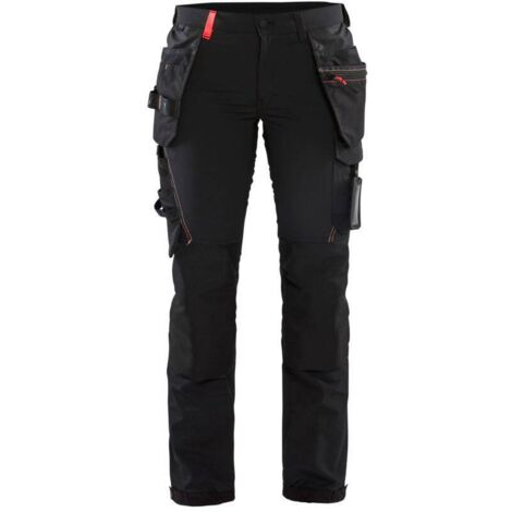 Pantalon de travail artisan stretch 4D femme 7192 - Noir/Rouge XS - FR(34) - SE(C32) - Standards
