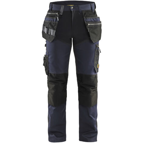 Pantalon de travail artisan + stretch bleu marine/noir T38 - BLÅKLÄDER - 159918608699C44