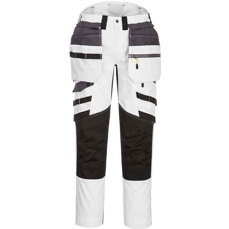 Portwest - Pantalon DX4 poches flottantes démontables couleur : Blanc/Gris taille 42