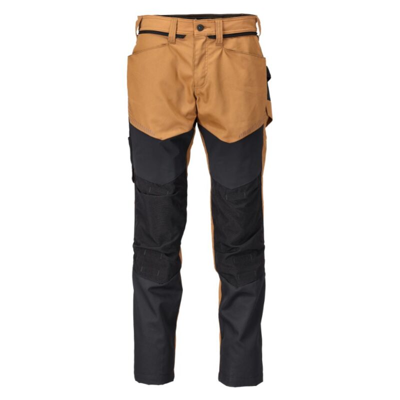 Pantalon de travail avec poches genouillères MASCOT Customized - 22479-230-41-82-Noir / Orange