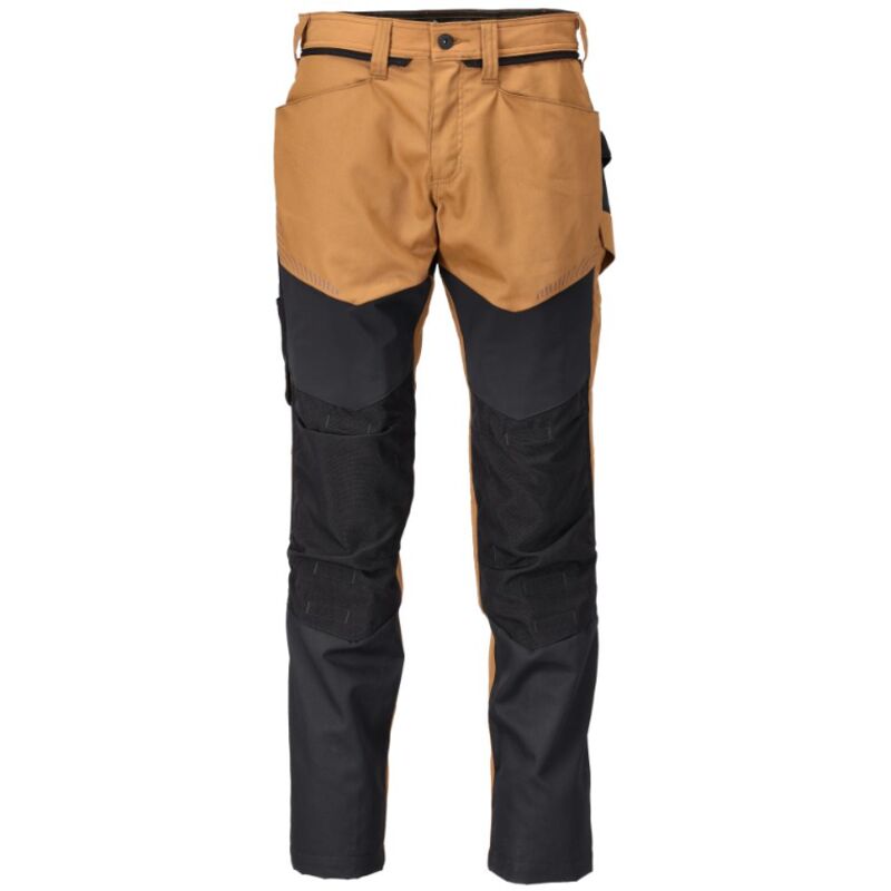 Pantalon de travail avec poches genouillères MASCOT Customized - 22479-230-39-82-Noir / Orange