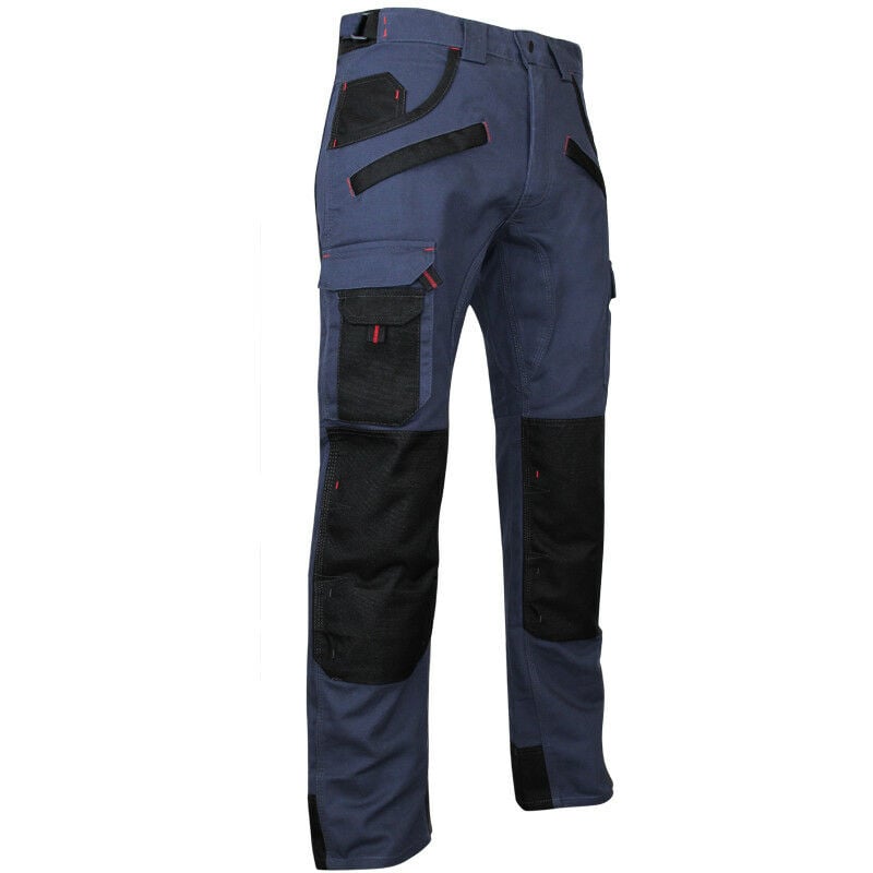 Pantalon taille haute multipoches bleu foncé/noir Briquet LMA cba - Couleur Bleu foncé/Noir - Taille Vêtement 54