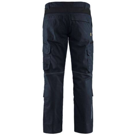 Pantalon de travail avec poches genouillères stretch 2D 1448 - Bleu marine/Noir S - FR(40) - SE(C46) - Standards