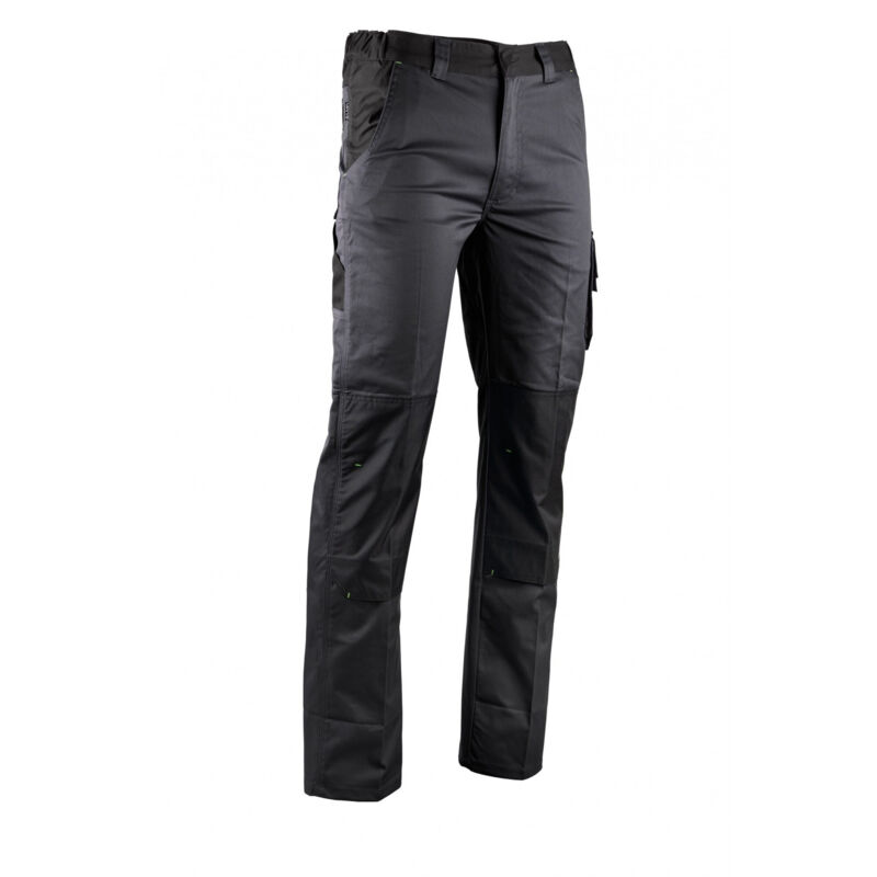 LMA - Pantalon stretch bicolore gris/noir avec poches genouillères vulcain 46