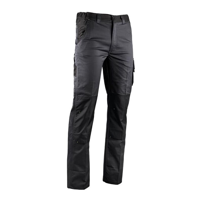 Pantalon Vulcain stretch avec poches genouillères gris sombre / noir t 44 LMA 1822