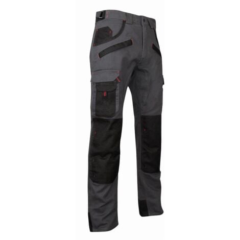 Pantalon de travail multipoches à genouillères Gris/Noir | 1261 ARGILE - LMA | 46