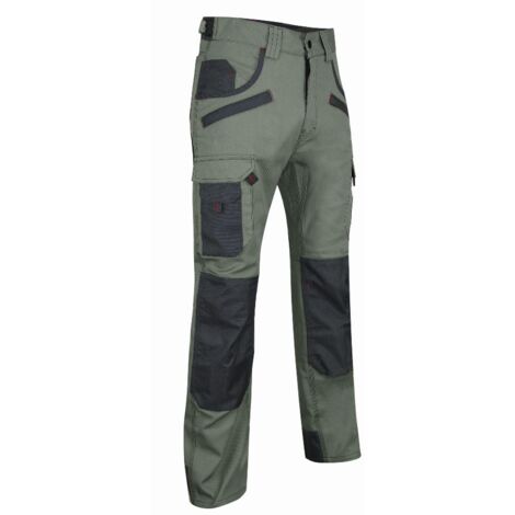Pantalon Spécial Paysagiste avec poches genouillères - SECATEUR - Kaki / Gris