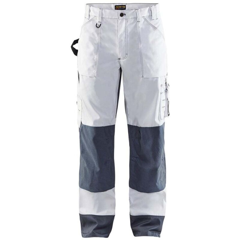 Blaklader - Pantalon de travail multipoches bicolore artisan Blanc / Gris 40