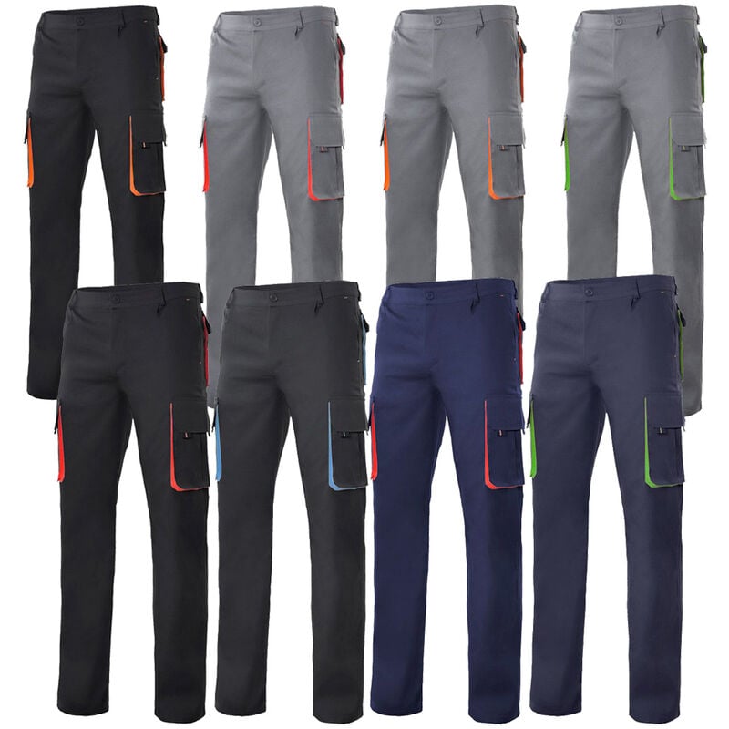 pantalons de travail velilla 103004 - 38 (eu) - bleu/orange - bleu/orange