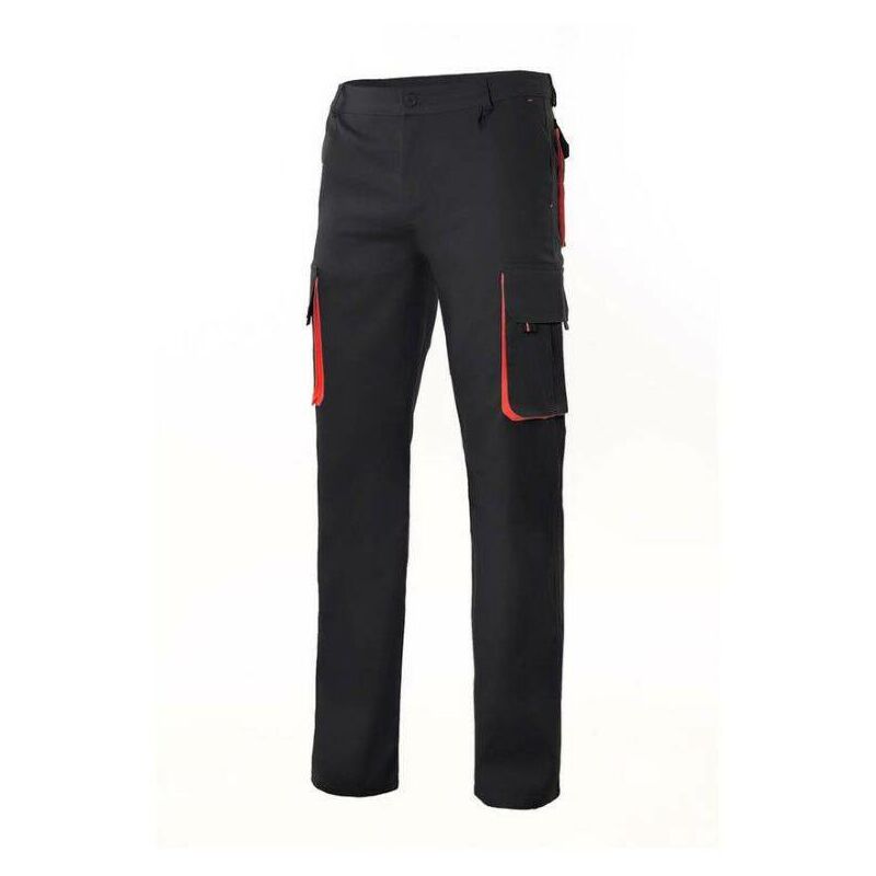 Velilla - Pantalon multipoches bicolore Noir / Rouge 50 - Noir / Rouge