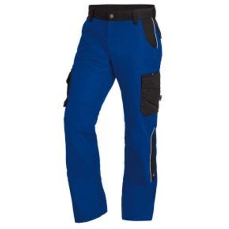 Pantalon de travail BRUNO taille 56 royal/noir 65 % coton / 35 % PES