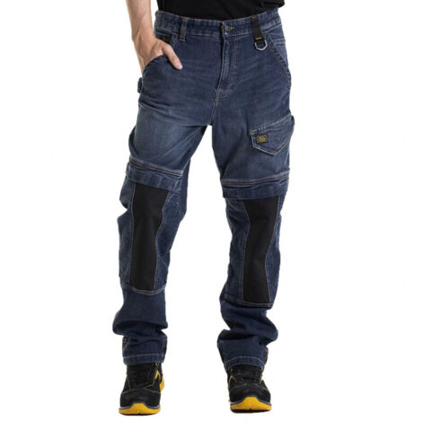 Pantalon de travail coupe carpenter Fibreflex® HAMMER2 bleu-noir RICA LEWIS - Taille: 44