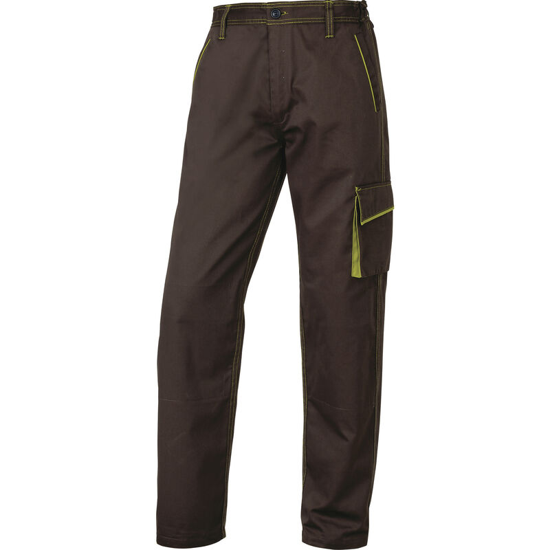 Delta Plus - pantalon de travail panostyle polyester coton marron / vert -M6PANMA0 50/52 (2XL) - Marron