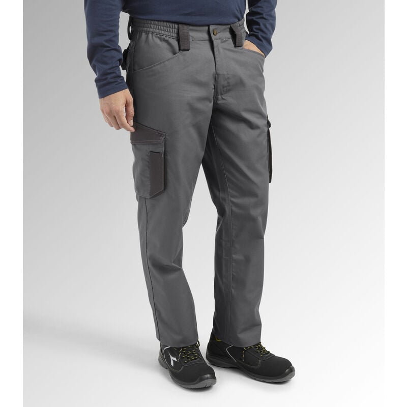 diadora - pantalon de travail staff cargo - gris acier xs - 36/38