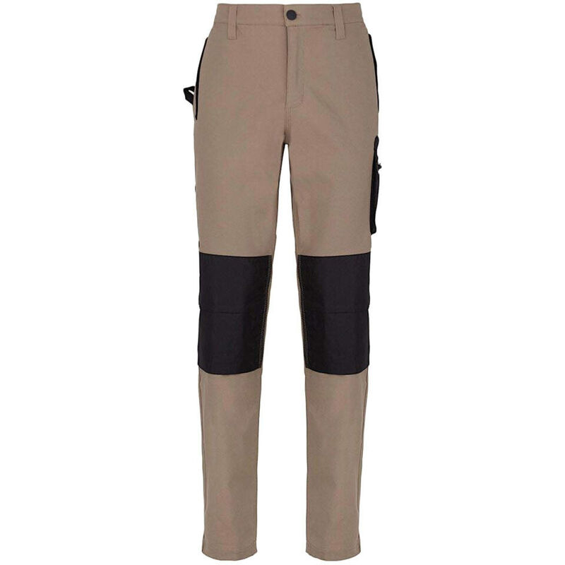 diadora - pantalon de travail multipoches pant stretch beige xl - beige