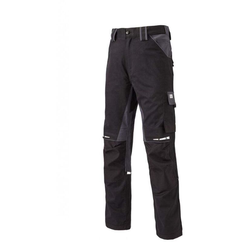 Dickies - Pantalon de travail stretch poches genouillères gdt premium homme Noir / Gris 50