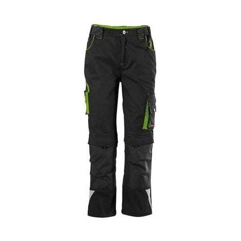 Pantalon de travail enfant Fortis 24, Black/limegreen,Gr134-140