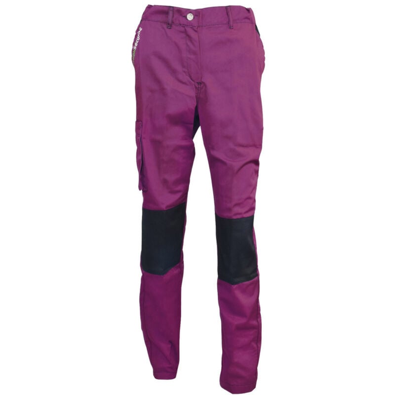 Pantalon de Travail Femme Violet et Noir - Fashion Sécurité - Résistant, Confortable et Tendance - Bricolage et Jardinage - 42