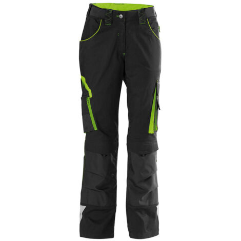 Pantalon de travail femme 24,Black/lime green,Taille 52