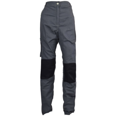Pantalon de Travail Femme Gris et Citron - Fashion Sécurité - Résistant, Confortable et Tendance - Bricolage et Jardinage - 48