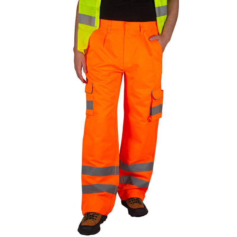 PANTALON DE TRAVAIL FIRI PANTALON DE TRAVAIL taille haute réfléchissant BHP 34 orange PROTECTION FIRI
