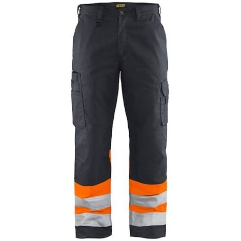 Pantalon de travail haute visibilité 1564 - Gris moyen/Orange fluo XL - FR(50) - SE(C56) - Standards