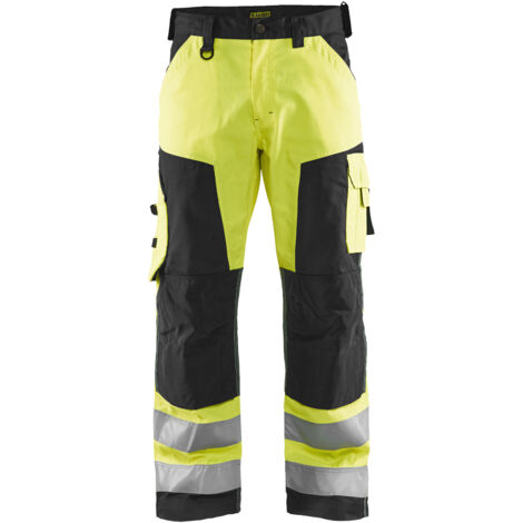 Pantalon de travail haute visibilité 1566 - Jaune fluo/Noir 3XL - FR(54) - SE(C60) - Courtes
