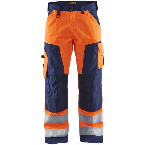 Pantalon de travail haute visibilité 1566 - Orange fluo/Marine 3XL - FR(56) - SE(C62) - Courtes