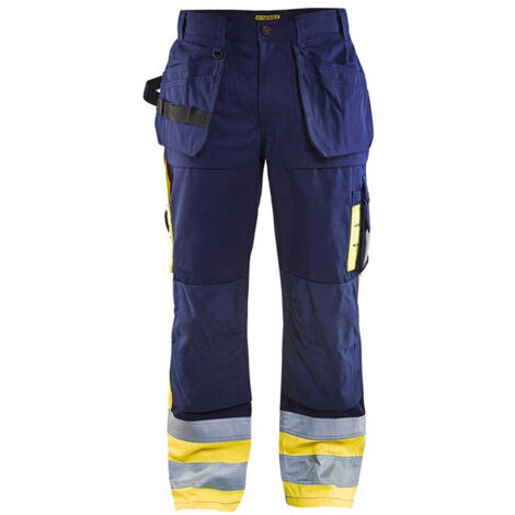 Pantalon de travail haute visibilité artisan 152918 - Marine/Jaune fluo 2XL - FR(52) - SE(C58) - Courtes