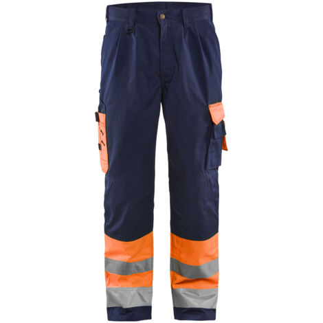 Pantalon de travail haute visibilité artisan 1584 - Orange fluo/Marine XL - FR(50) - SE(C56) - Longues